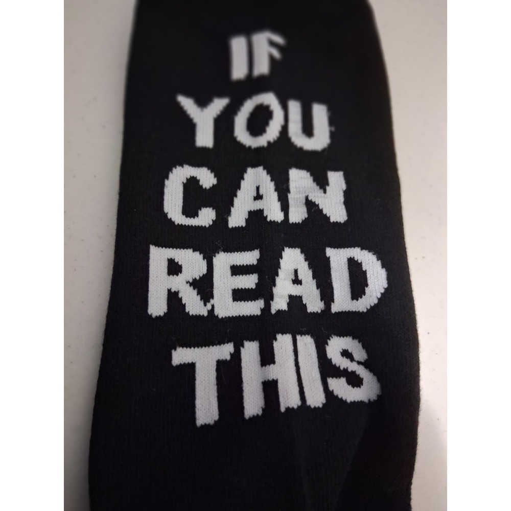Novelty If You Can Read This Get Me A Beer Crew Socks Black White Humor